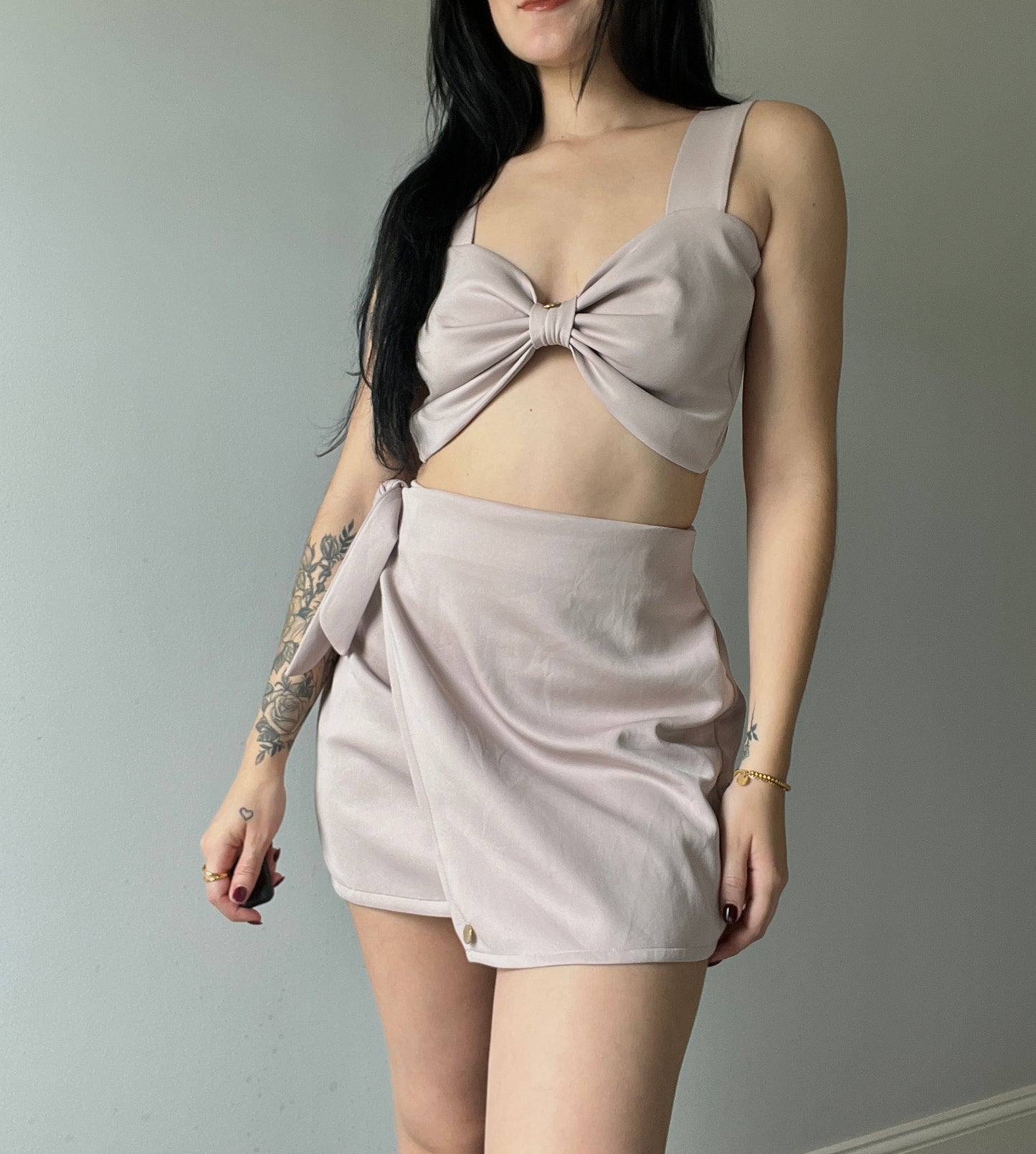 two pieces set, crop top and skirt