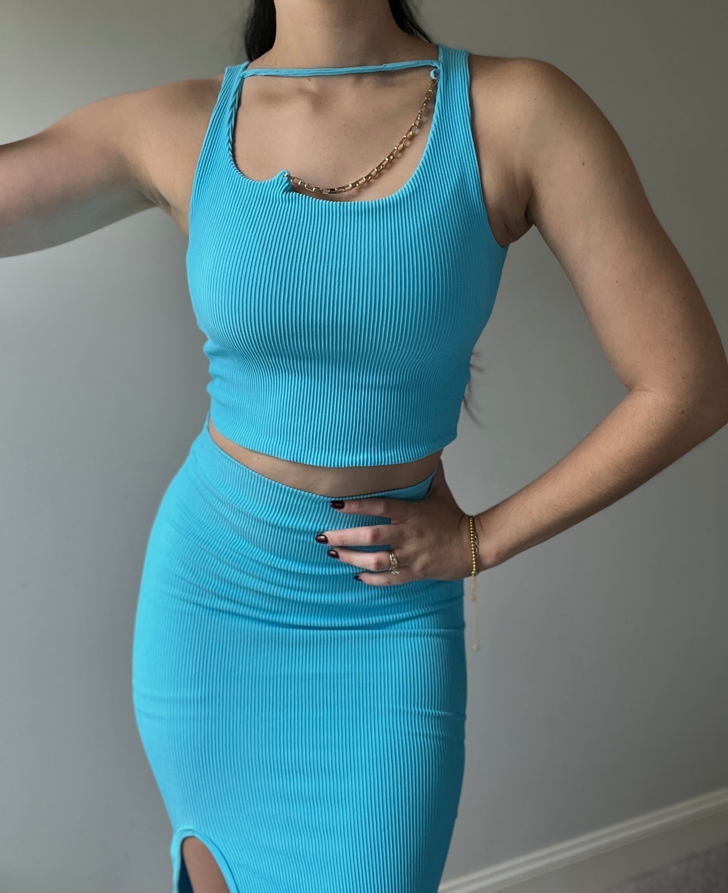 blue two pieces set