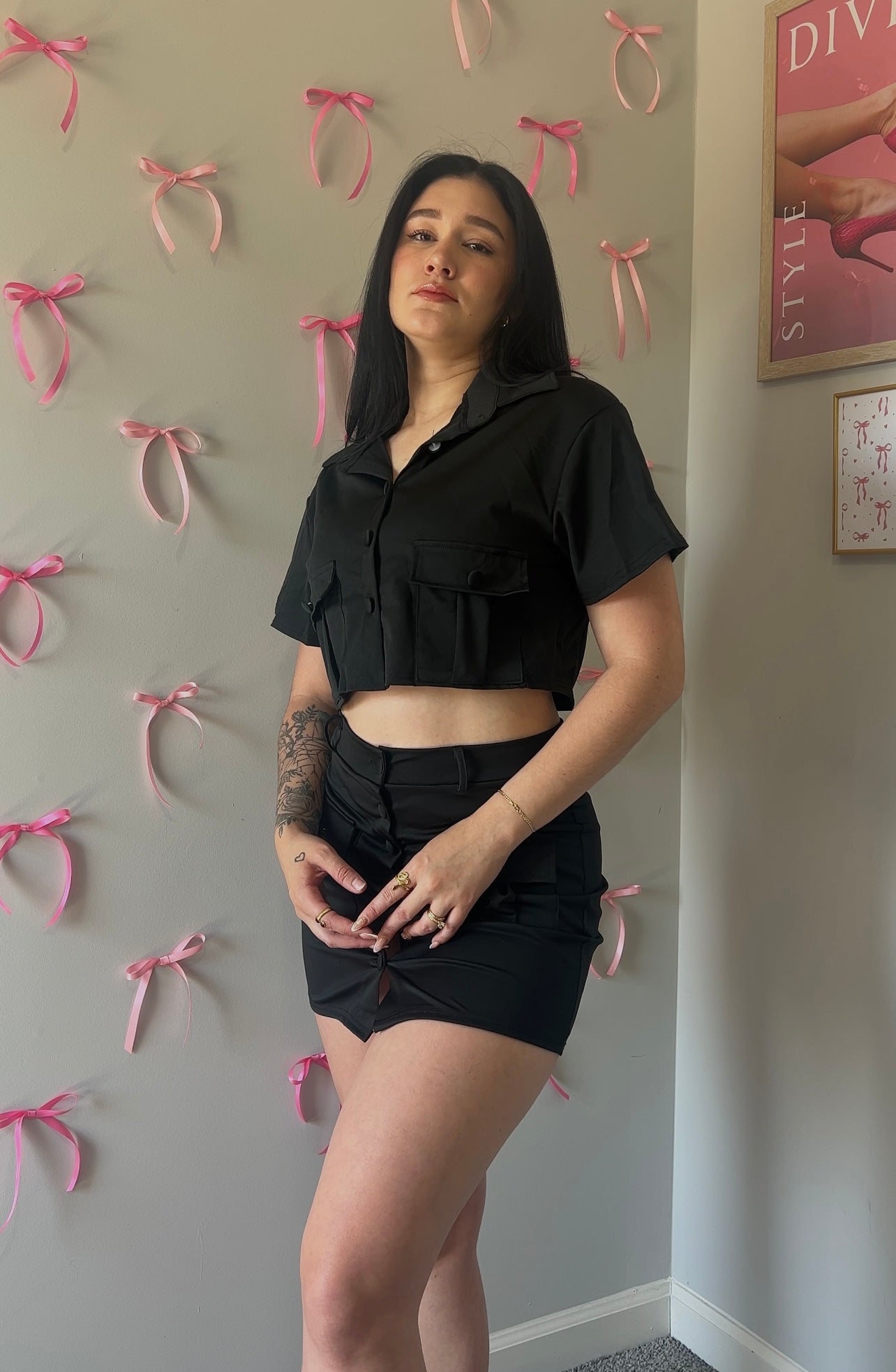BLACK SKIRT SET