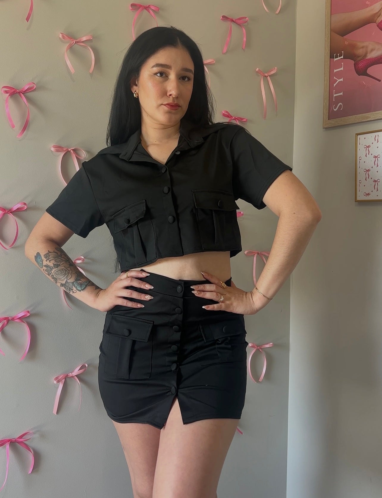 BLACK SKIRT SET