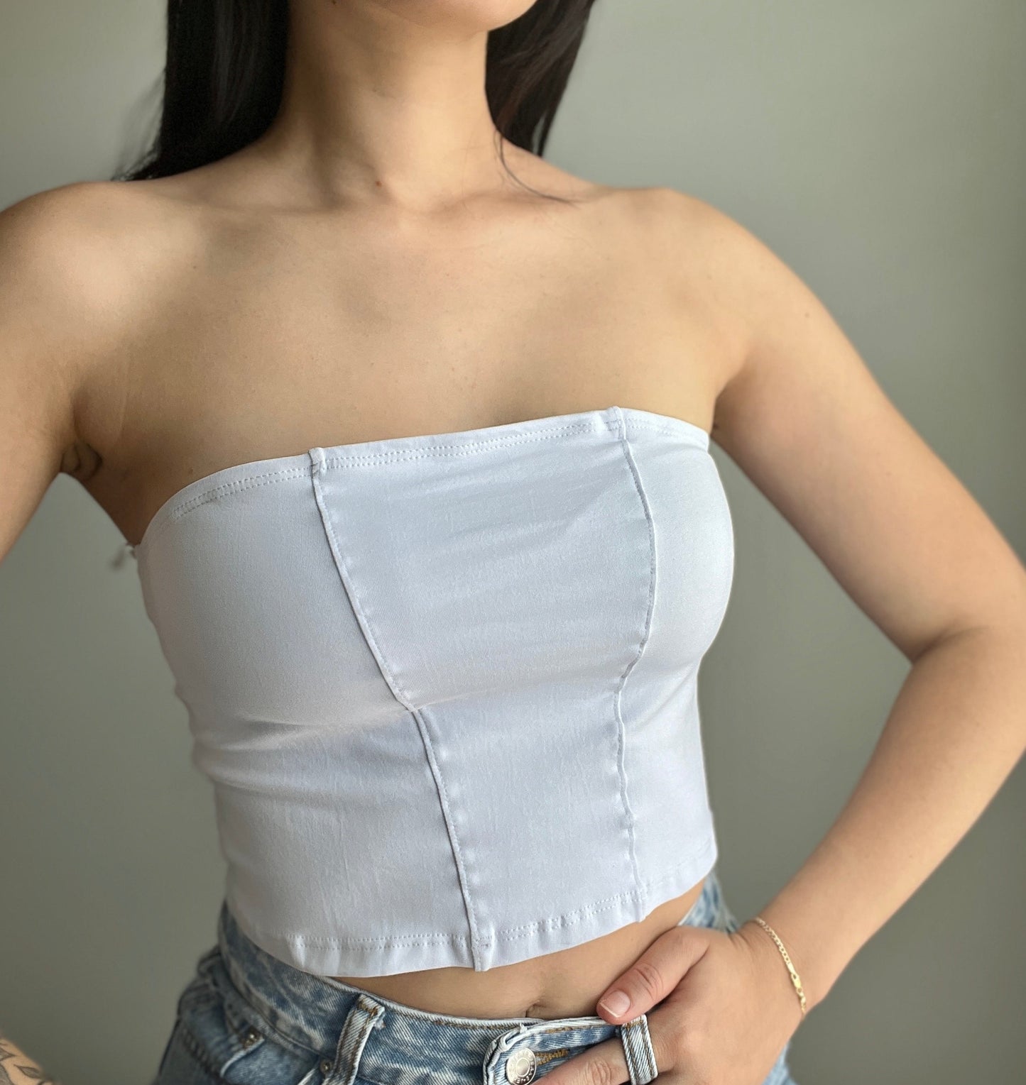 Solid Crop Tube Top - DIVINA CLOTHING STORE