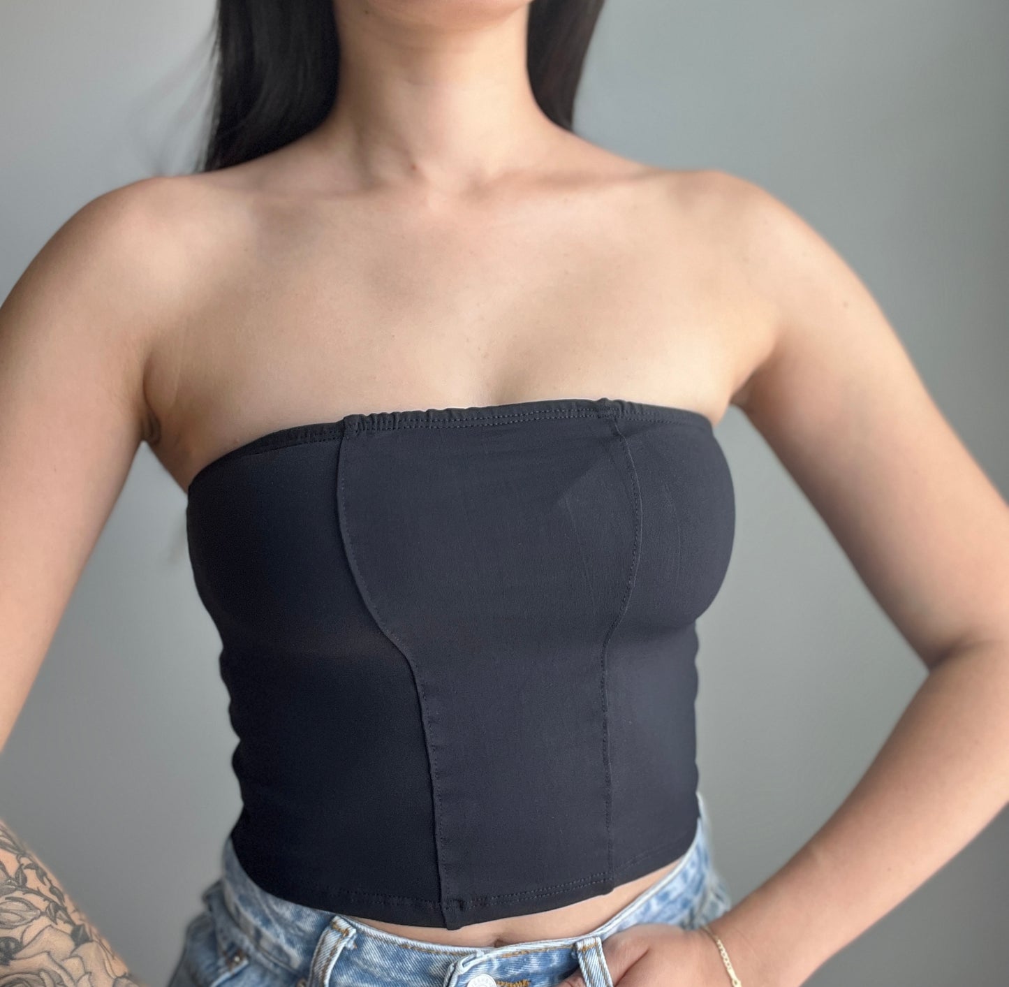 Solid Crop Tube Top - DIVINA CLOTHING STORE