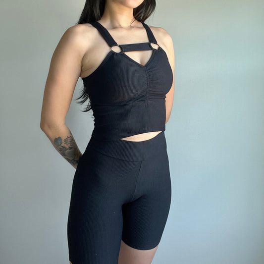 Ribbed Knit Sports Set - DIVINA CLOTHING STORE