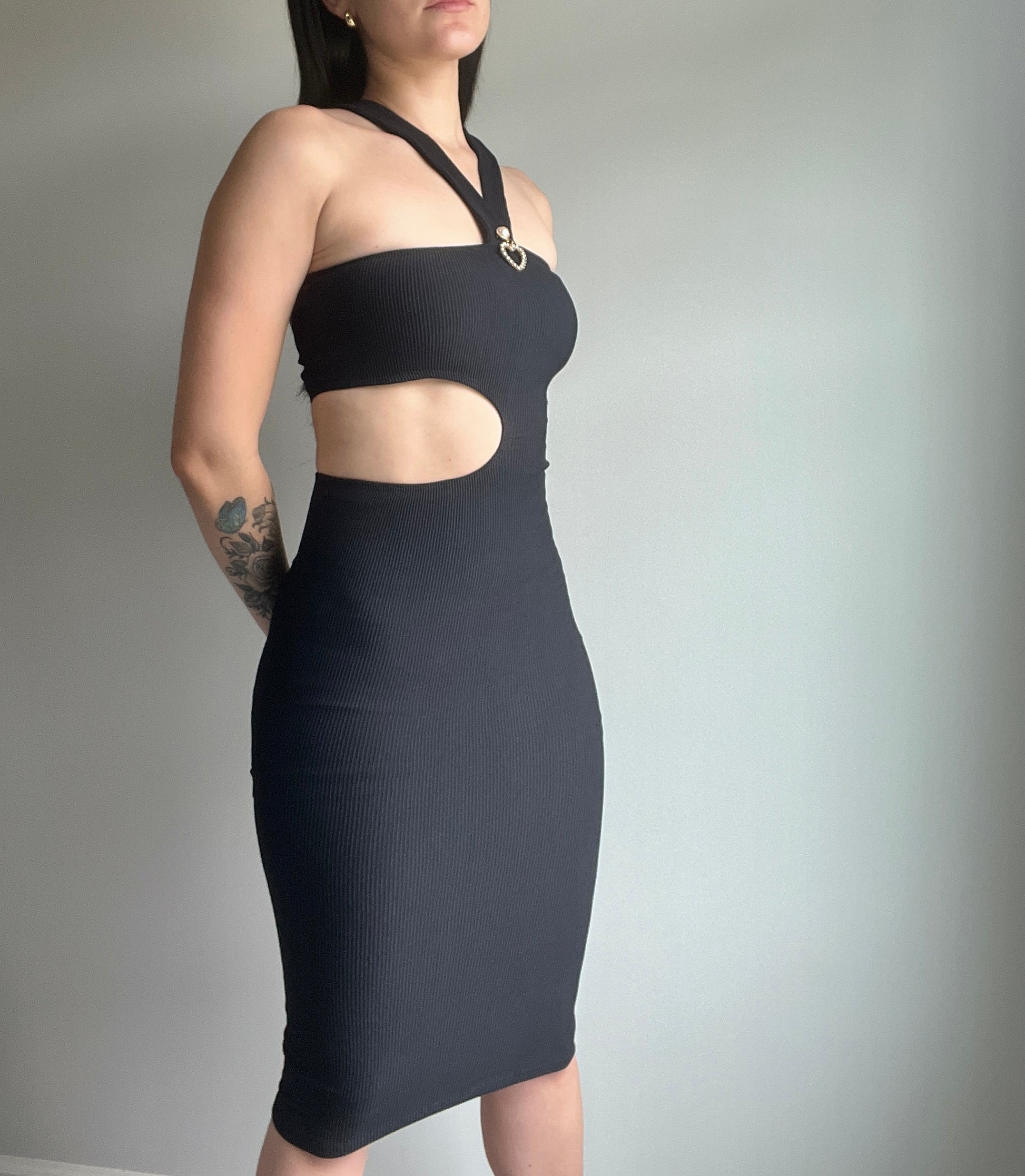 CUT OUT WAIST DRESS - DIVINA CLOTHING STORE