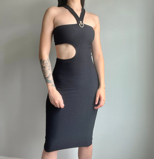 CUT OUT WAIST DRESS - DIVINA CLOTHING STORE