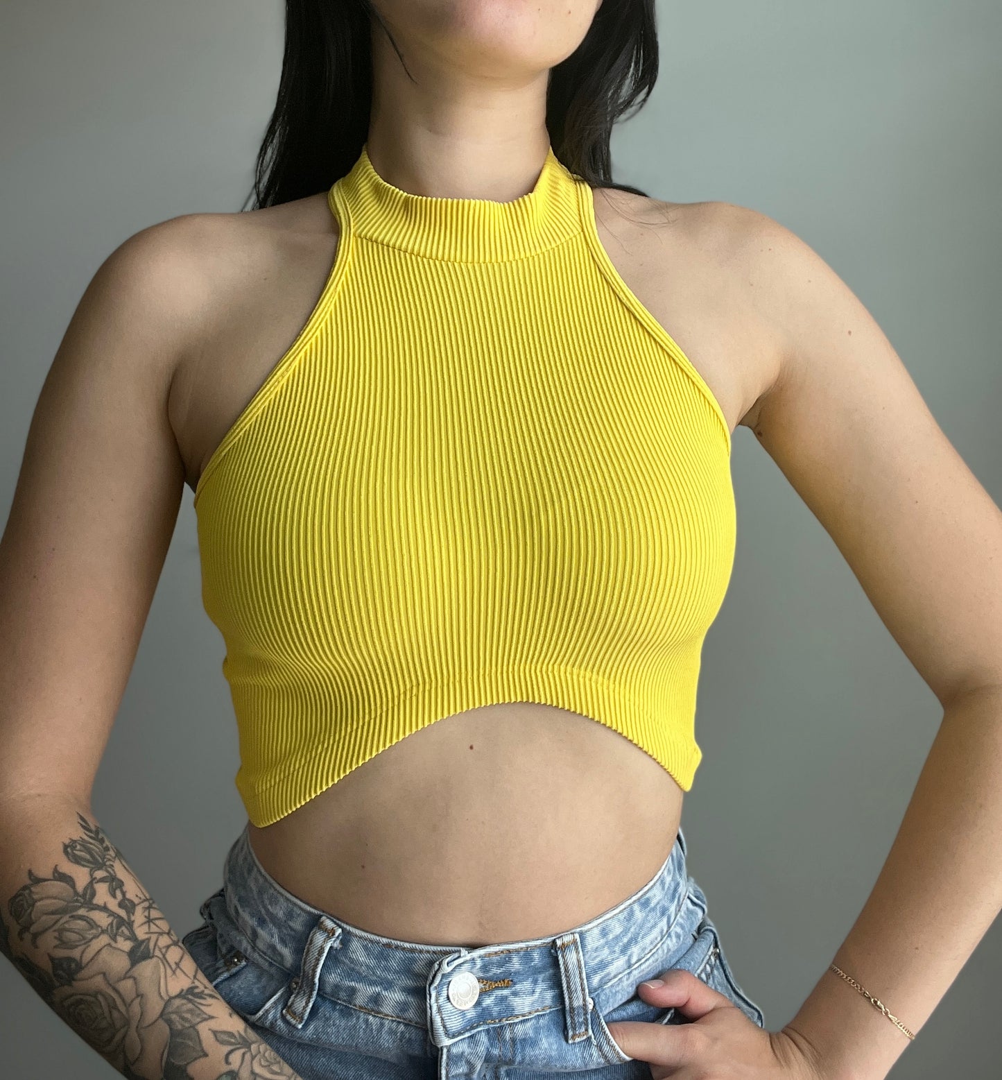 Mock Neck Crop Top - DIVINA CLOTHING STORE