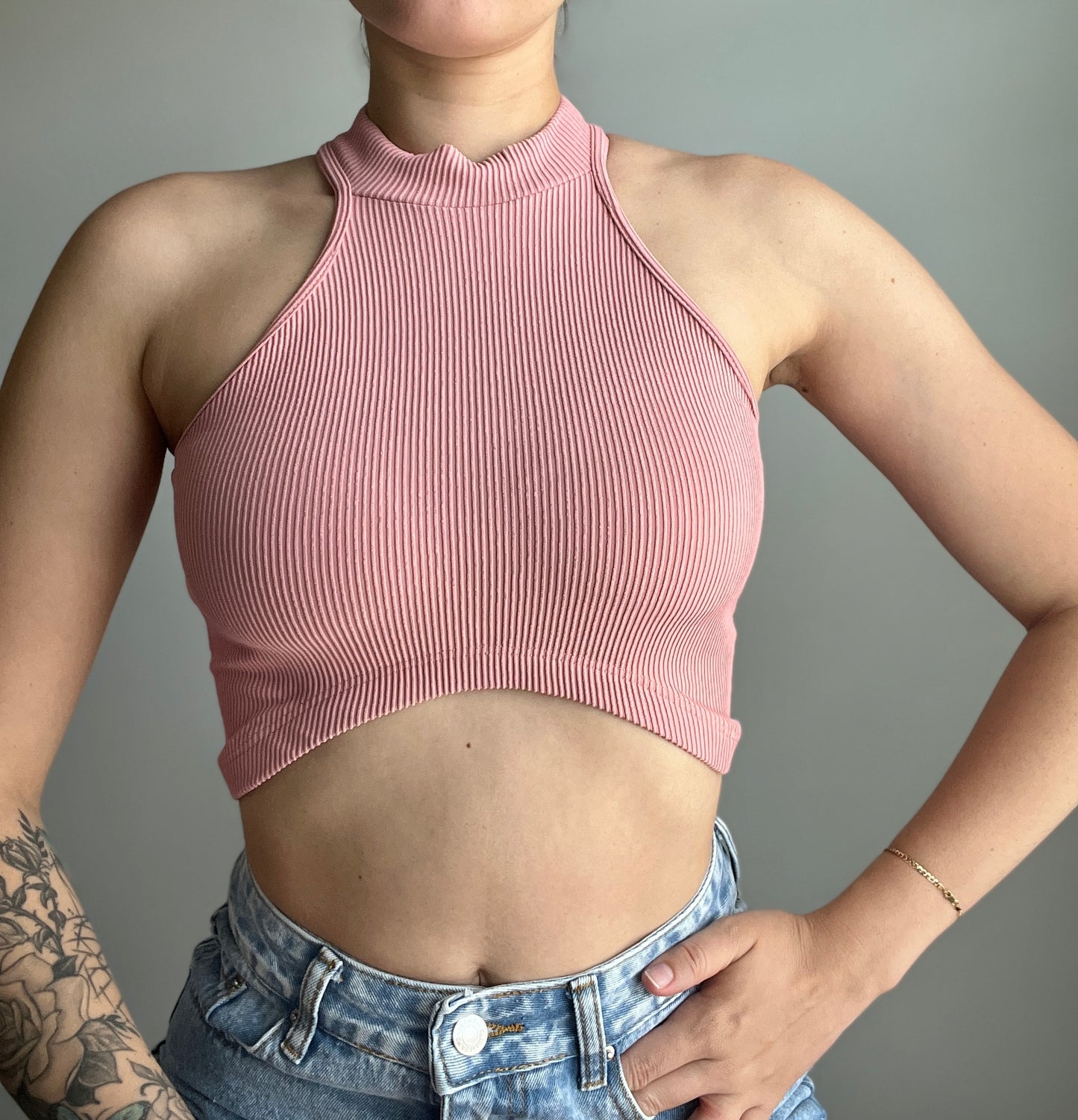 Mock Neck Crop Top - DIVINA CLOTHING STORE