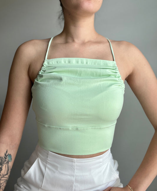 Draped Collar Ruched Cami Top - DIVINA CLOTHING STORE