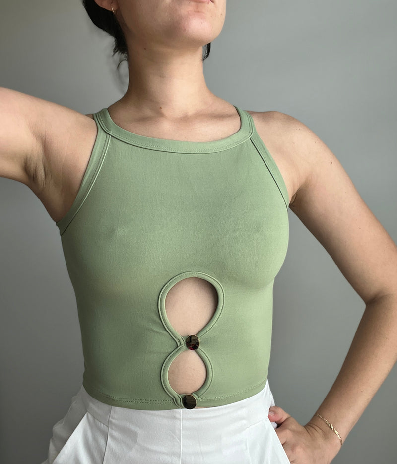 Cut Out Front Crop Top - DIVINA CLOTHING STORE