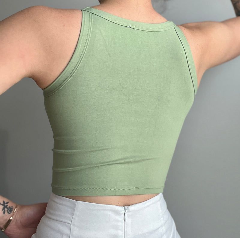 Cut Out Front Crop Top - DIVINA CLOTHING STORE